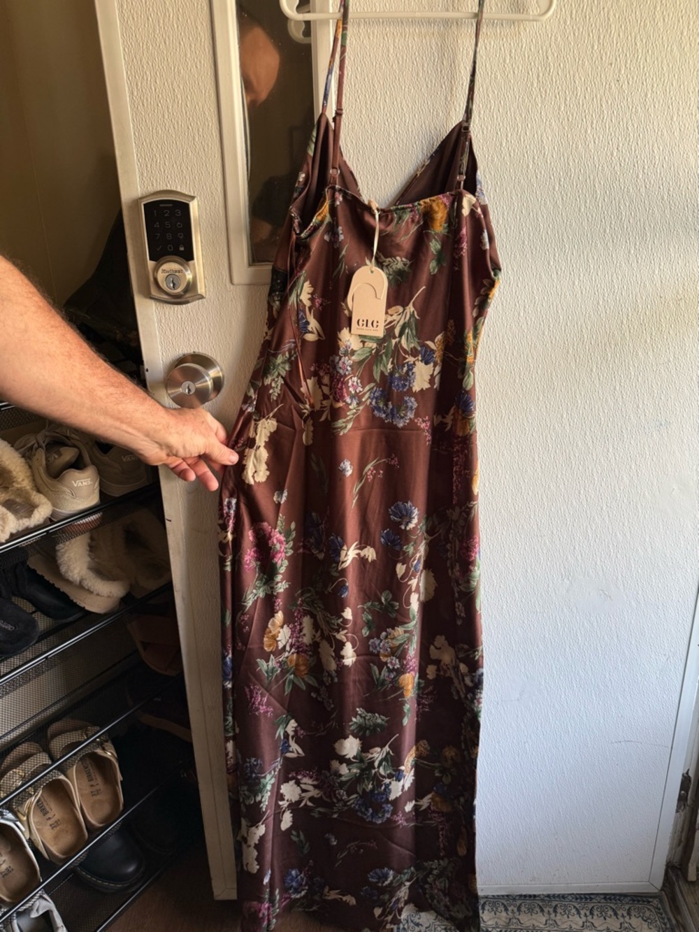Good Luck Gem Brown Floral Slip Dress